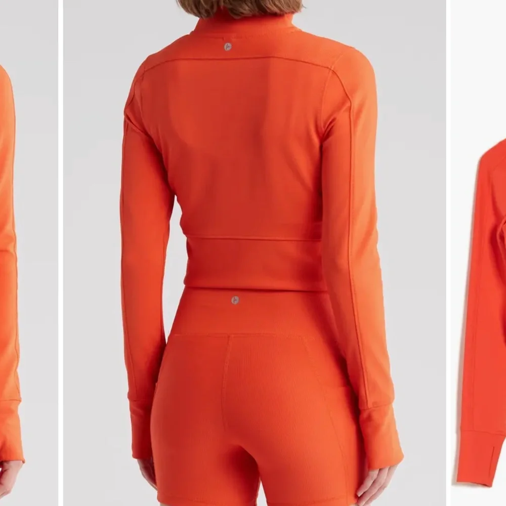 Academy Crop Rib Half-Zip Pullover And shorts set - Picture 2 of 5